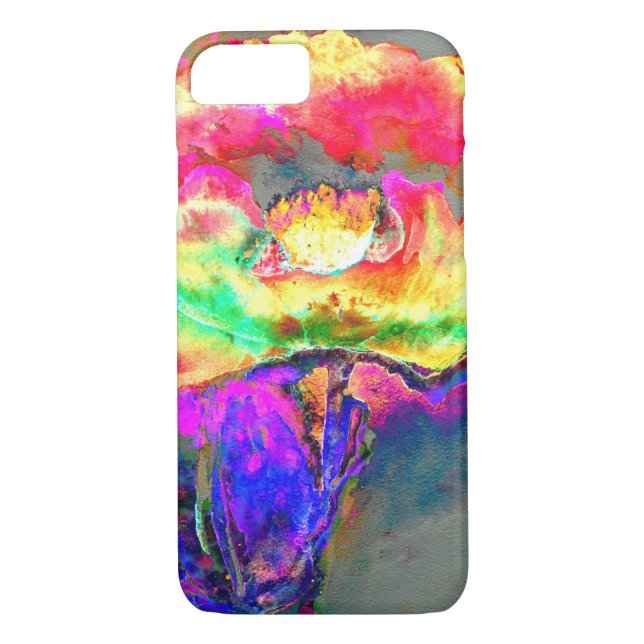 Abstrakt-gelb-rosa Aquarellmalerei Case-Mate iPhone Hülle (Rückseite)