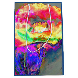 Abstrakt-gelb-rosa Aquarellmalerei Mittlere Geschenktüte