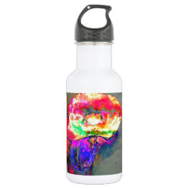 Abstrakt-gelb-rosa Aquarellmalerei Trinkflasche