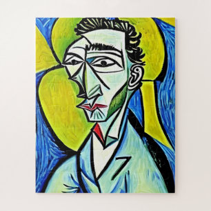 Abstrakt Gelb und Blauer Spaß Kunstmuseum Puzzle