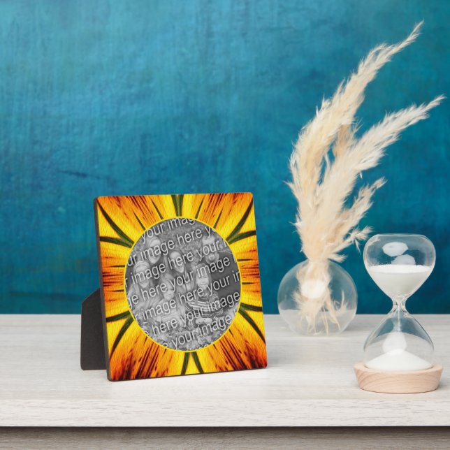 Abstrakt-Gelbbraun hinzufügen Sie Ihr eigenes Foto Fotoplatte (InSitu)