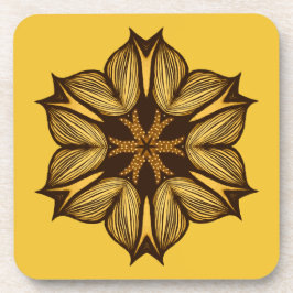 Abstrakt-Gelbe Blume Getränkeuntersetzer