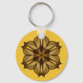 Abstrakt-Gelbe Blume Schlüsselanhänger
