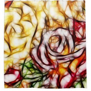 Abstrakt Gelbe Rose Kunstblumenleuchte Duschvorhang