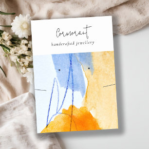 Abstrakt-gelbes blaues Aquarellfarben, Nekklammer Visitenkarte