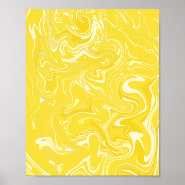 Abstrakt-Gelbfluiddesign Poster (Vorne)
