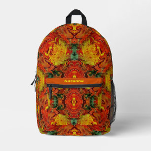 Abstrakt Gelbgrün Personalisiert Bedruckter Rucksack