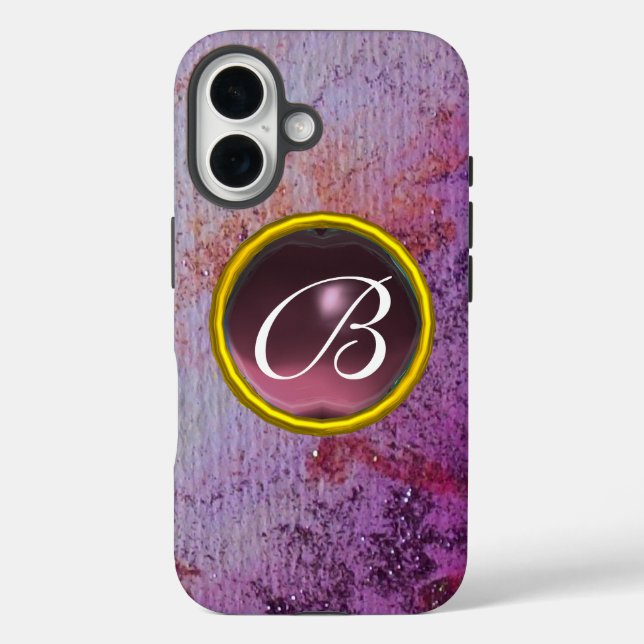 ABSTRAKT GEM MONOGRAM lila Case-Mate iPhone Hülle (Rückseite)