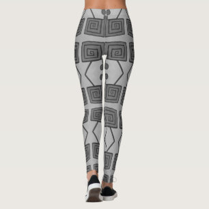 Abstrakt Geo Black & White Leggings