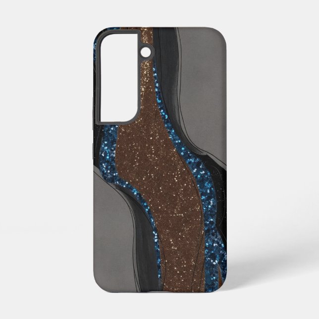 Abstrakt Geode Glitzer Samsung Galaxy Hülle (Rückseite)