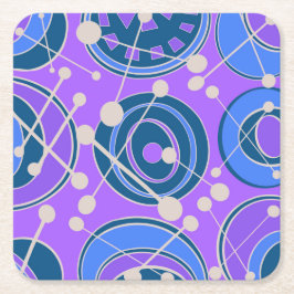 Abstrakt, geoförmig in lila, blau rechteckiger pappuntersetzer