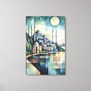 Abstrakt Geometric Istanbul Skyline Hagia Sophia Leinwanddruck