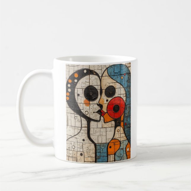 Abstrakt Geometric Kiss Kaffeetasse (Links)