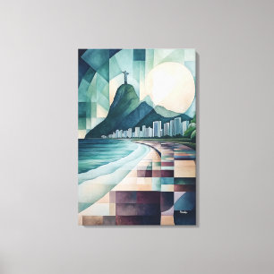 Abstrakt Geometric Rio de Janeiro Skyline Leinwanddruck