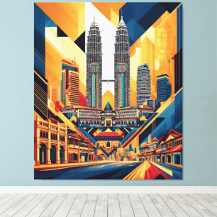 Abstrakt Geometrie in Malaysia City Leinwanddruck