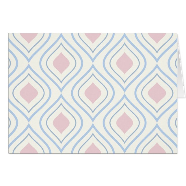 Abstrakt geometrisch, blau, rosa und weiß (Vorderseite (Horizontal))
