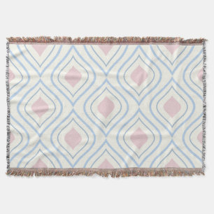 Abstrakt geometrisch, blau, rosa und weiß decke