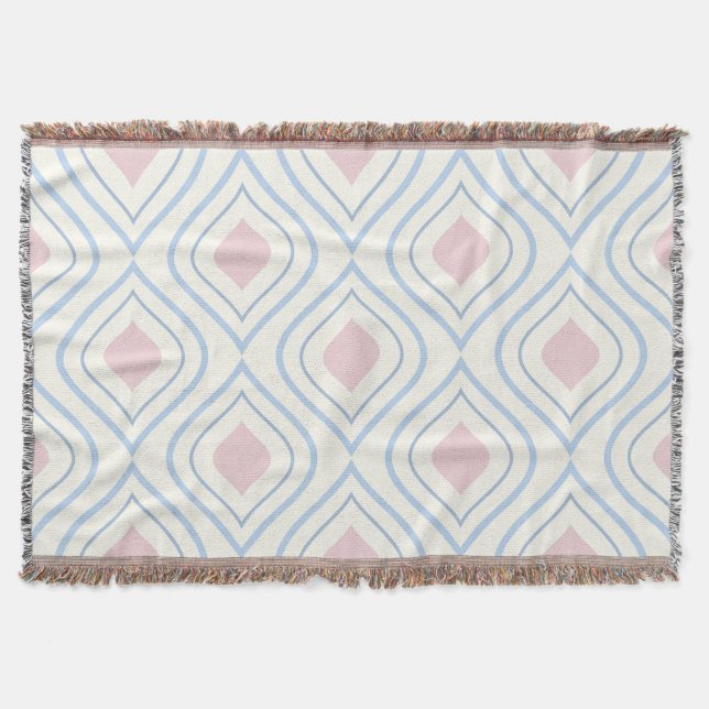 Abstrakt geometrisch, blau, rosa und weiß decke (Vorderseite)