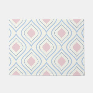Abstrakt geometrisch, blau, rosa und weiß fußmatte