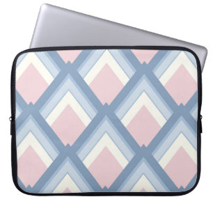 Abstrakt geometrisch, blau, rosa und weiß laptopschutzhülle