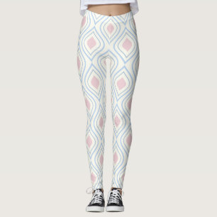 Abstrakt geometrisch, blau, rosa und weiß leggings