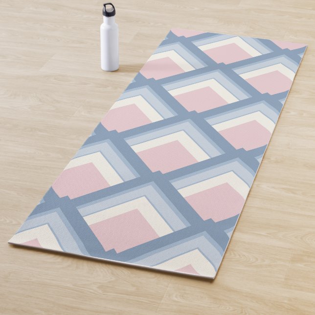 Abstrakt geometrisch, blau, rosa und weiß yogamatte (Beispiel)