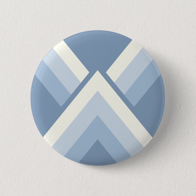 Abstrakt geometrisch, blau und cremeweiß 2 button (Vorderseite)