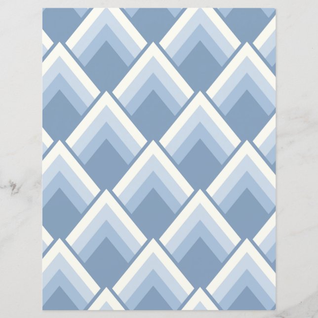 Abstrakt geometrisch, blau und weiß 2 (Vorderseite)