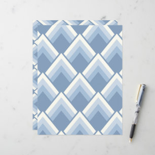 Abstrakt geometrisch, blau und weiß 2