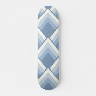 Abstrakt geometrisch, blau und weiß 2 skateboard