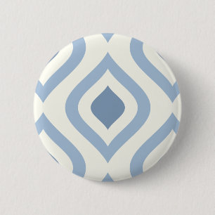 Abstrakt geometrisch, blau und weiß button