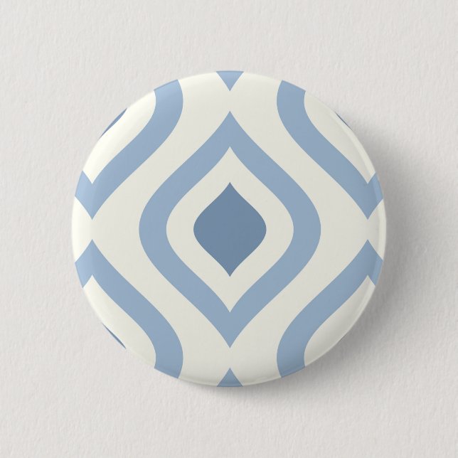Abstrakt geometrisch, blau und weiß button (Vorderseite)