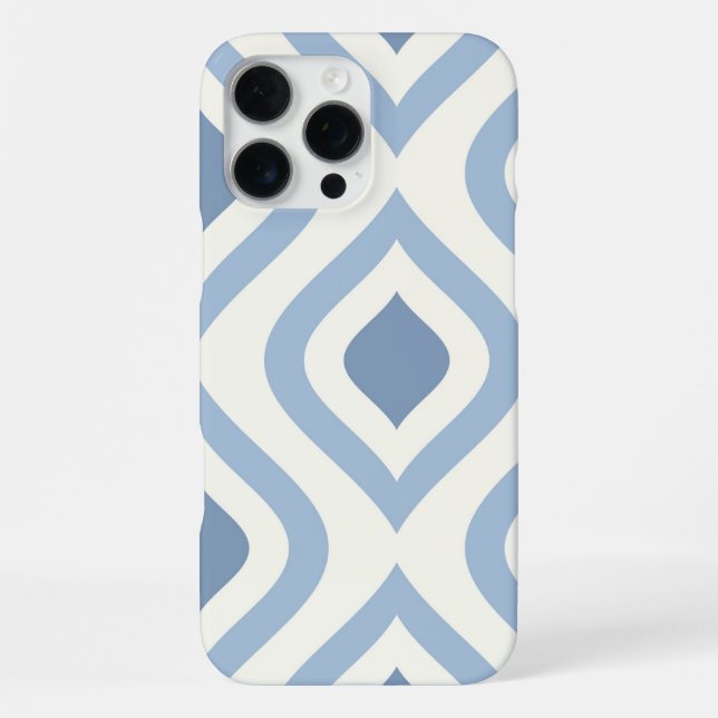 Abstrakt geometrisch, blau und weiß iPhone hülle (Rückseite)
