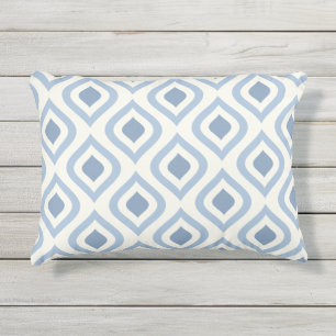 Abstrakt geometrisch, blau und weiß kissen für draußen