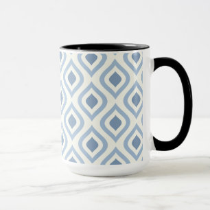 Abstrakt geometrisch, blau und weiß tasse