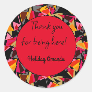 Abstrakt, geometrisch, dreieckig, geometrisch runder aufkleber