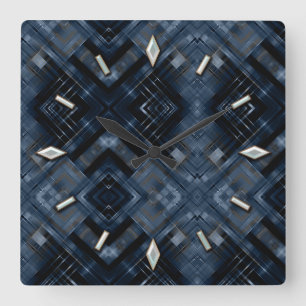 Abstrakt, geometrisch, elegant, bunt, polygonal quadratische wanduhr