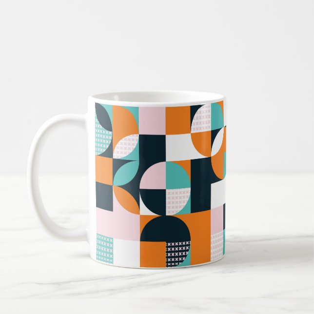 Abstrakt Geometrisch: Farbiger 3D-Effekt. Kaffeetasse (Links)