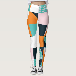 Abstrakt Geometrisch: Farbiger 3D-Effekt. Leggings