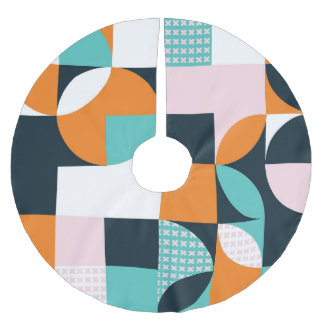 Abstrakt Geometrisch: Farbiger 3D-Effekt. Polyester Weihnachtsbaumdecke