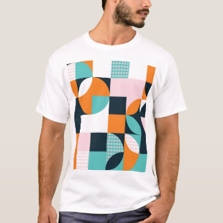 Abstrakt Geometrisch: Farbiger 3D-Effekt. T-Shirt