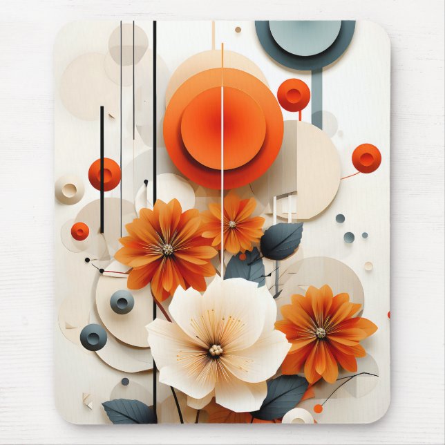 Abstrakt Geometrisch Floral Mousepad (Vorne)