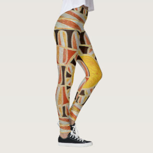 Abstrakt geometrisch gelb, weiß, SONNENSOLARENERGI Leggings