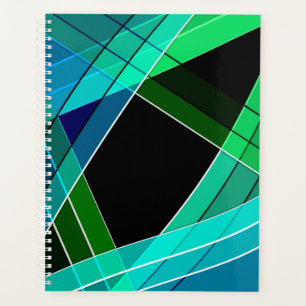 Abstrakt, geometrisch , grün , blau , schwarz planer
