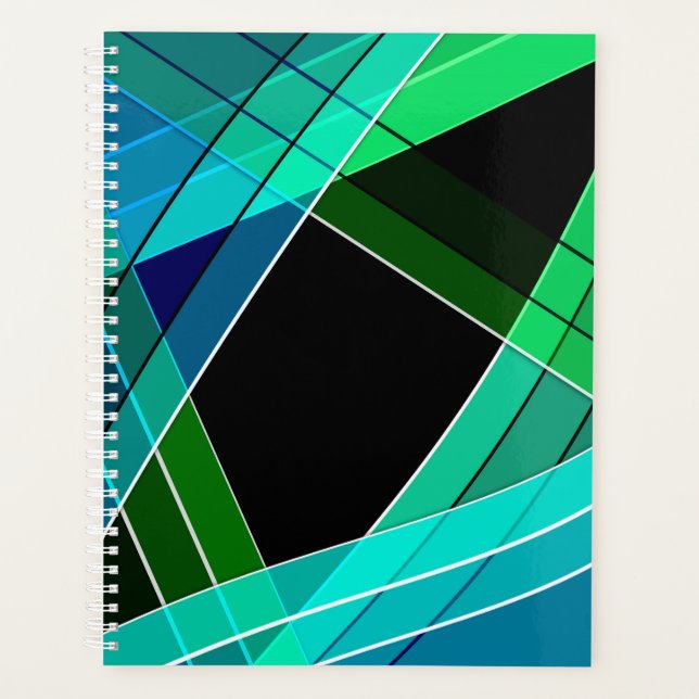 Abstrakt, geometrisch , grün , blau , schwarz planer (Vorderseite)