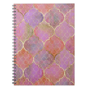Abstrakt Geometrisch: Marokkanisches Gold-Aquarell Notizblock
