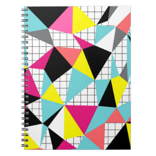 Abstrakt, geometrisch, mehrfarbig, polygonal notizblock
