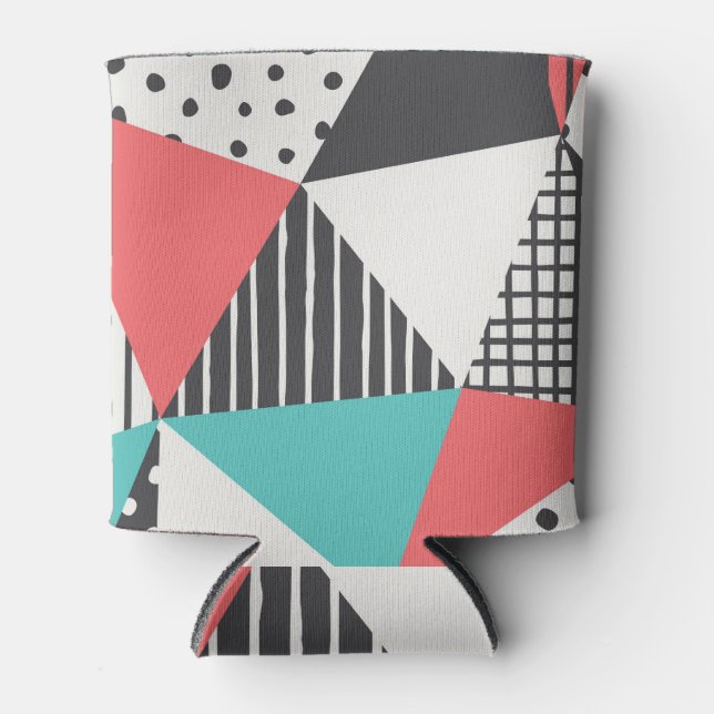 Abstrakt geometrisch: modernes Musterdesign. Dosenkühler (Vorderseite)
