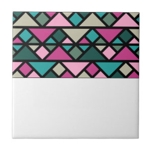Abstrakt geometrisch rosa Fuchsia Türkis Fliese
