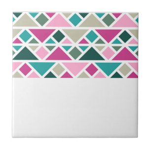 Abstrakt geometrisch rosa Fuchsia Türkis Fliese